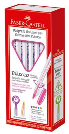 CANETA ESFEROGRAFICA FABER TRILUX COLORS ROXO