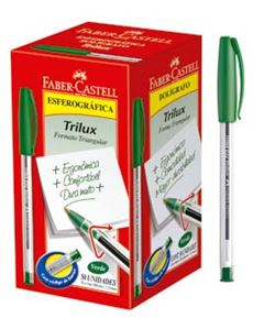 CANETA ESFEROGRAFICA FABER TRILUX MEDIUM VERDE