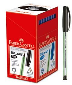 CANETA ESFEROGRAFICA FABER TRILUX FINA PRETA