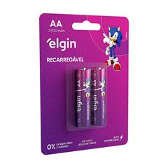 PILHA RECARREGAVEL AA COM 2 2700MAH ELGIN