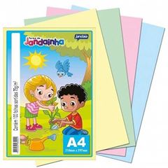 PAPEL SULFITE 075GR 210X297 A4 100 FOLHAS JANDAINHA COLOR SORTIDO