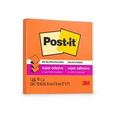 RECADO ADESIVO POST-IT 3M POP-UP 90 FOLHAS REFIL LARANJA VITAL