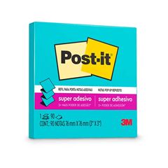 RECADO ADESIVO POST-IT 3M POP-UP 90 FOLHAS REFIL PARAISO AZUL