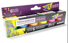 TINTA ACRILICA NATURE COLORS NEON COM 6 ACRILEX SORTIDO