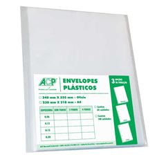 ENVELOPE PLASTICO 0.06 4 FUROS OF ACP