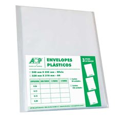 ENVELOPE PLASTICO 0.15 4 FUROS OF ACP