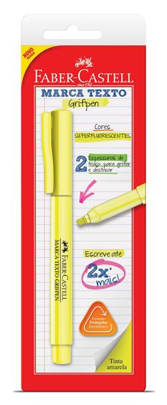 CANETA MARCA TEXTO FABER GRIFPEN SM AMARELA