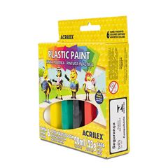 TINTA PLASTICA 6 CORES SORTIDAS ACRILEX 20ML