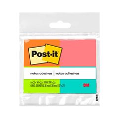 RECADO ADESIVO POST-IT 3M 653 38X50 COM 4 CORES 50 FOLHAS